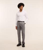 Calça Slim em Viscose Alfaiatada com Estampa Xadrez em Fio Tinto - 1