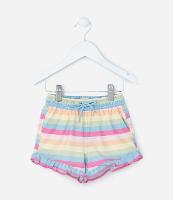 Short Infantil com Babadinho e Estampa Listrada - Tam 1 a 6 Anos - 1