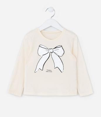 Blusa Infantil com Estampa de Laço - Tam 1 a 6 Anos