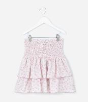 Saia Infantil com Babadinhos e Estampa Floral - Tam 5 a 14 Anos - 1