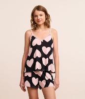 Pijama Short Doll em Microfibra Estampa Maxi Coração - 2