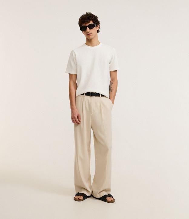 Calça Wide Leg com Bolso e Friso Alfaiatada - 2