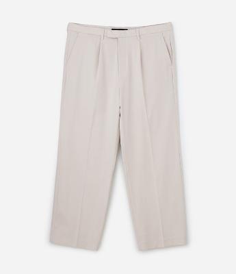 Calça Wide Leg com Bolso e Friso Alfaiatada