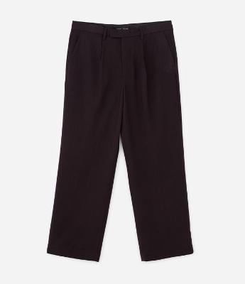 Calça Wide Leg com Bolso e Friso Alfaiatada