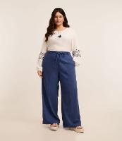 Calça Pantalona com Linho e Cinto Curve & Plus Size - 2