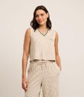 Camiseta Regata Esportiva com Decote em V e Estampa Lettering Bordada - 1