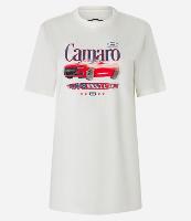 Camiseta Alongada em Algodão com Estampa Frente e Costas Camaro - 1