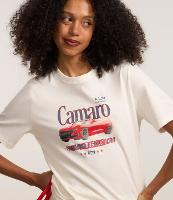 Camiseta Alongada em Algodão com Estampa Frente e Costas Camaro - 2
