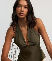 Blusa em Bengaline Frente Única com Aviamento no Busto - 1