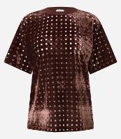 Blusa em Veludo com Gola Redondo e Furinhos - 1