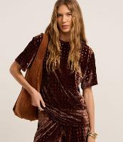 Blusa em Veludo com Gola Redondo e Furinhos - 2