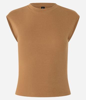 Blusa em Suedine com Ombro Caído