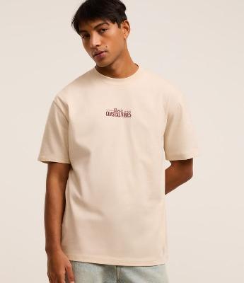 Camiseta Relaxed em Algodão com Estampa Lettering