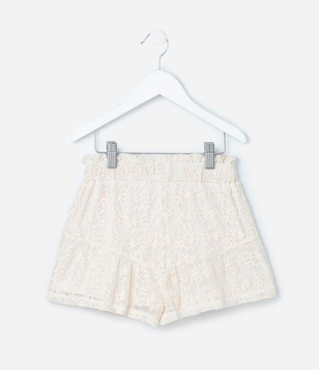 Short Infantil em Tule Bordado - Tam 5 a 14 Anos - 1