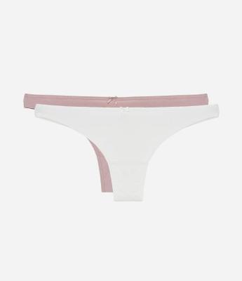 Kit 02 Calcinhas Biquíni em Algodão Fio Duplo