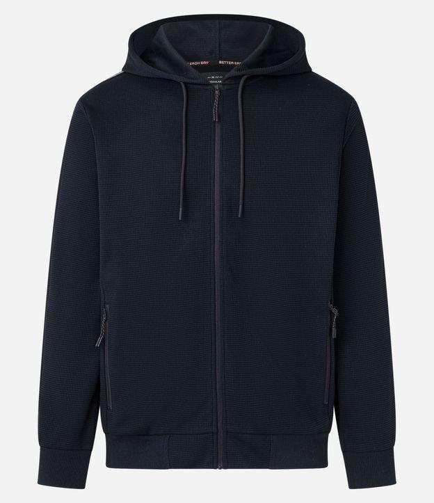 Casaco Esportivo Texturizado com Detalhe Contrastante e Bolsos - 1