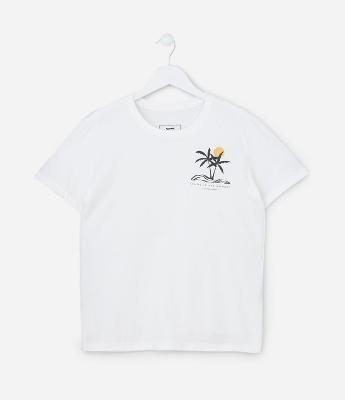 Camiseta Infantil com Estampa de Praia - Tam 5 a 14 Anos