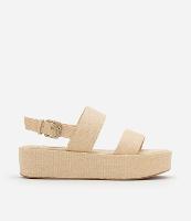 Sandália Flatform com Tiras e Efeito Linho - 2