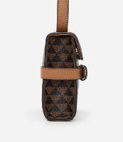 Bolsa Transversal Pequena com Tampa e Cinto com Fivela Dupla - 1