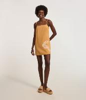 Vestido Curto em Viscose com Bordado Lateral de Tucano - 2