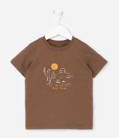 Camiseta Infantil com Bordado Pespontado Paisagem - Tam 1 a 6 Anos - 1