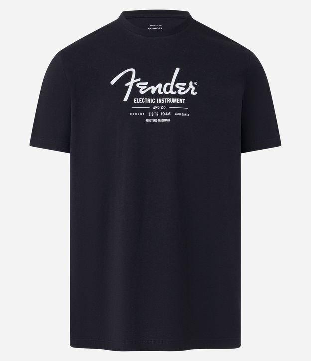 Camiseta Comfort em Algodão com Estampa Lettering Fender & Electric - 1