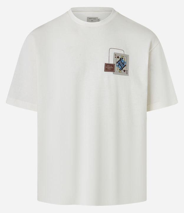 Camiseta Boxy em Algodão com Aplicação Localizada Carta de Reis - 1