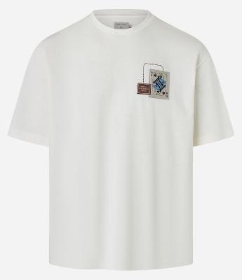 Camiseta Boxy em Algodão com Aplicação Localizada Carta de Reis