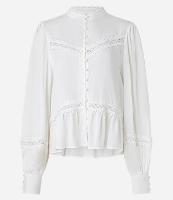 Camisa em Cambraia com Gola Padre e Rendas nos Recortes - 1