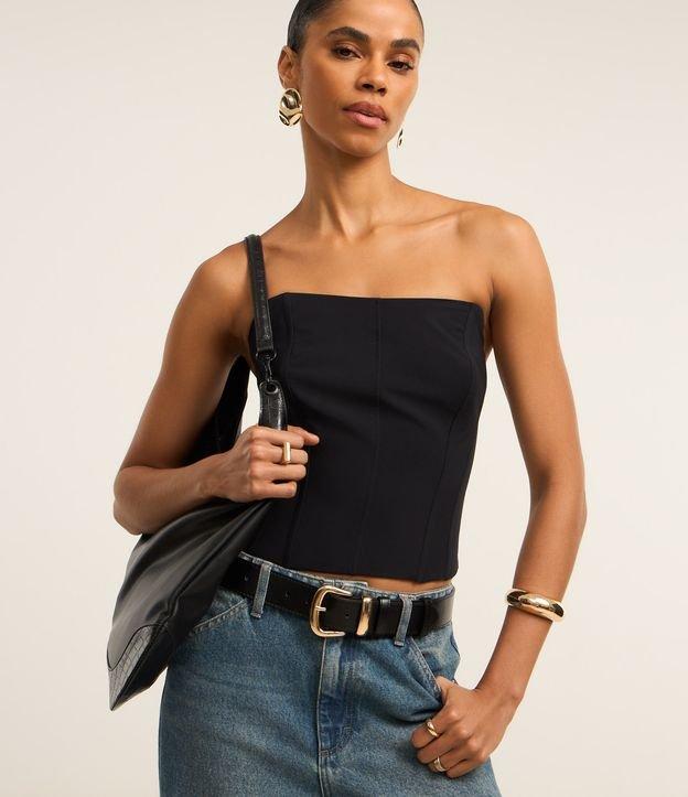 Blusa em Alfaiataria Tomara que Caia com Zíper na Lateral - 1