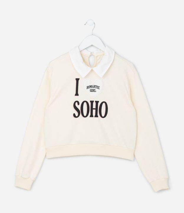 Casaco Infantil em Moletom e Gola Colarinho - Tam 5 a 14 Anos - 1