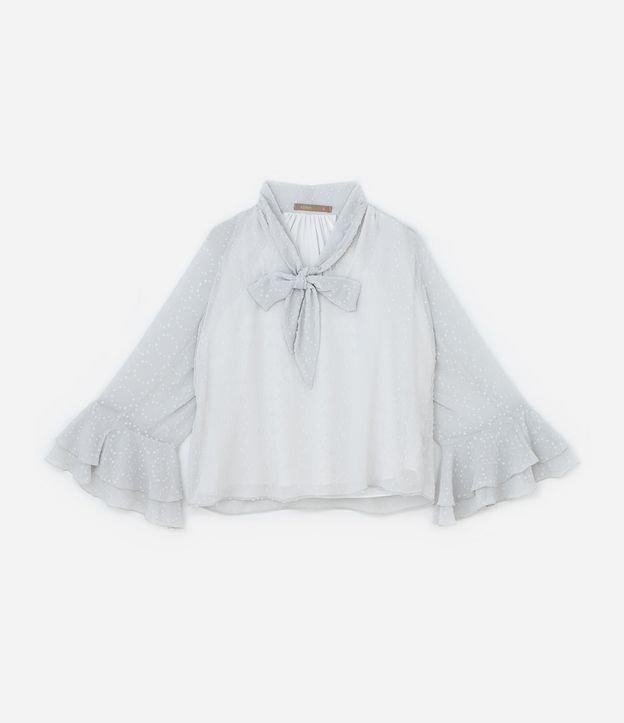 Blusa em Chiffon com Laço e Babado Curve & Plus Size - 1