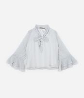 Blusa em Chiffon com Laço e Babado Curve & Plus Size - 1