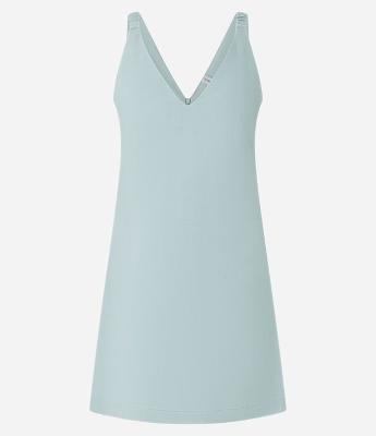 Vestido Curto em Viscose e Linho com Zíper nas Costas