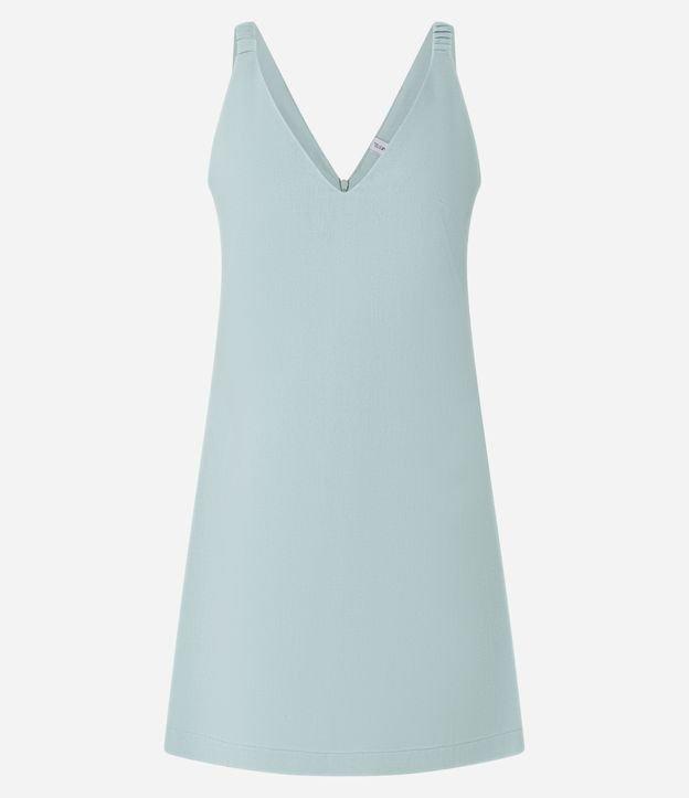 Vestido Curto em Viscose e Linho com Zíper nas Costas - 1