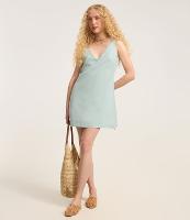 Vestido Curto em Viscose e Linho com Zíper nas Costas - 2