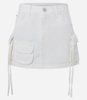 Mini Saia em Sarja com Bolsos Cargo e Fitilhos - 2