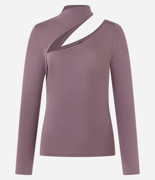 Blusa em Microfibra com Gola Alta e Recorte Vazado - 1