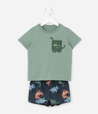 Conjunto Infantil com Estampa Dinossauro - Tam 1 a 6 Anos