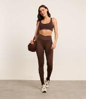 Calça Legging Esportiva em Microfibra com Cós Transpassado - 1