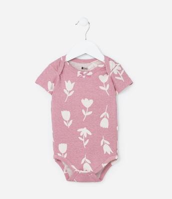 Body Infantil com Estampa de Florzinhas - Tam 0 a 18 meses