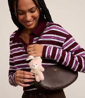 Chaveiro Ursinho de Pelúcia com Laço e Colar de Pérolas - 2