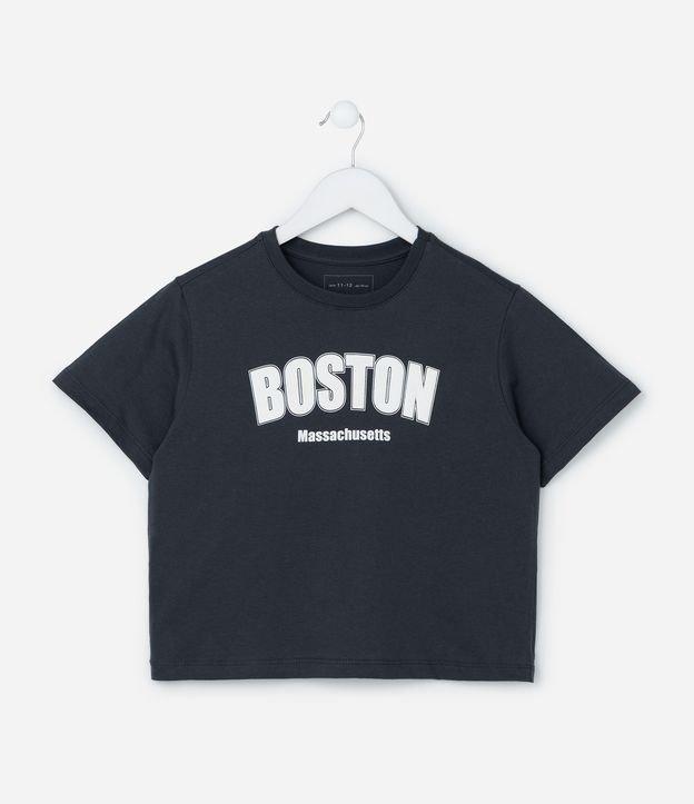 Camiseta Infantil com Lettering Boston - Tam 5 a 14 Anos - 1