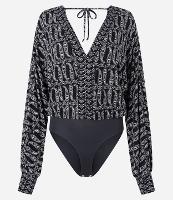 Body em Microfibra com Decote Profundo e Estampa Paisley - 1