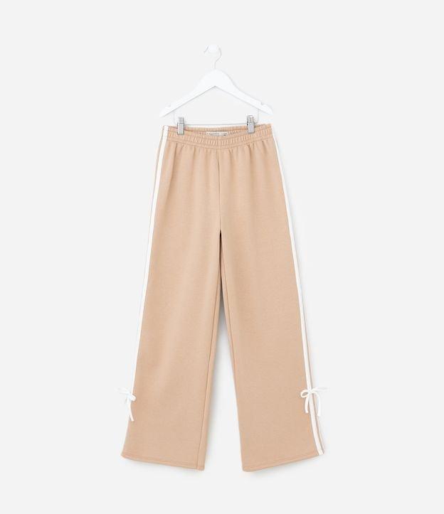 Calça Reta Infantil com Listras e Lacinho - Tam 7 a 14 Anos - 1