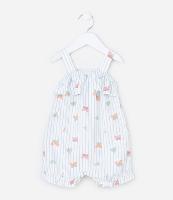 Macaquinho Infantil com Babado e Listras - Tam 0 a 18 meses - 1