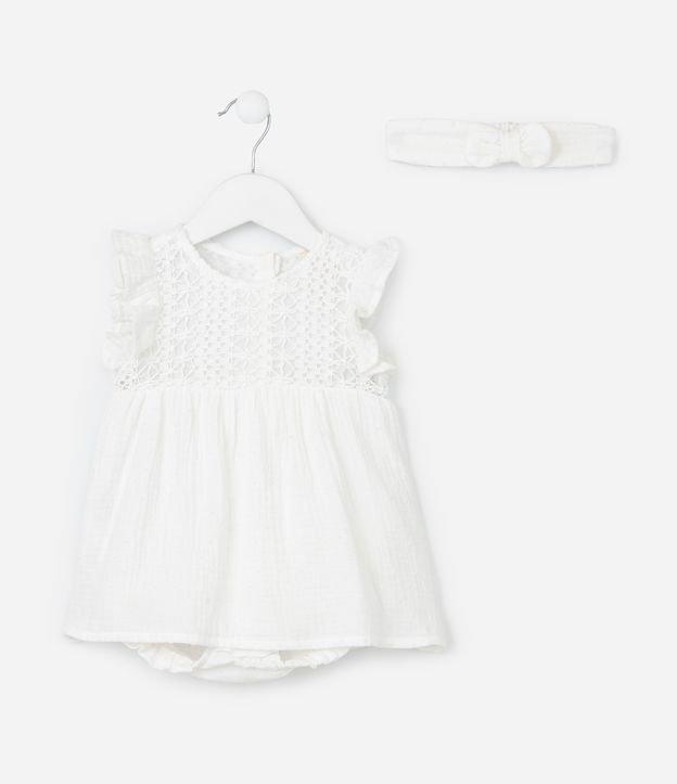 Vestido Body Infantil com Rendinha e Babados - Tam 0 a 18 meses - 1