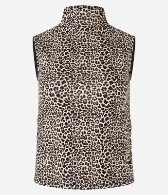 Blusa em Viscolycra com Gola Alta e Estampa Onça