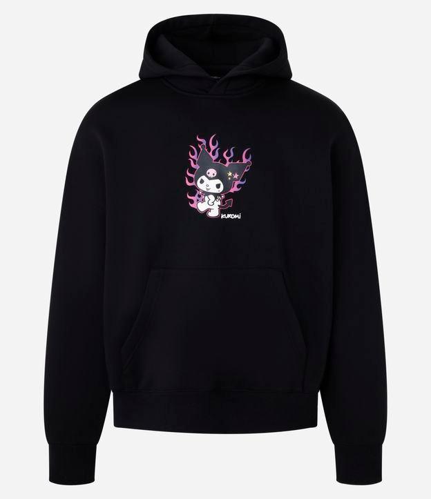 Casaco Boxy em Fleece com Felpa com Estampa Kuromi - 1