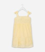 Vestido Infantil com Bordado e Lacinho nas Alças - Tam 5 a 14 Anos - 1